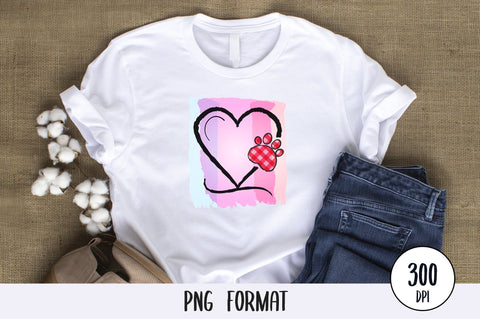 Paw Print Love PNG Sublimation SVG futivesvg 