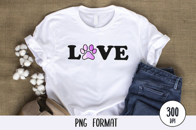 Paw Print Love PNG Sublimation SVG futivesvg 