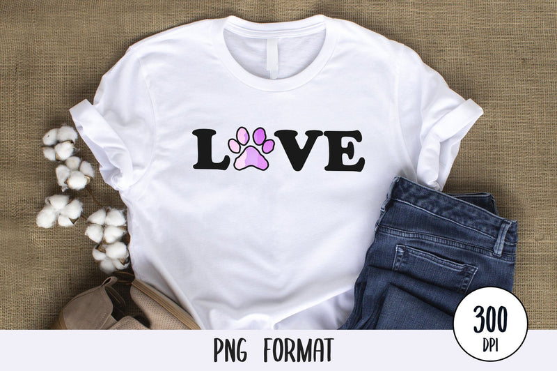 Paw Print Love PNG Sublimation SVG futivesvg 