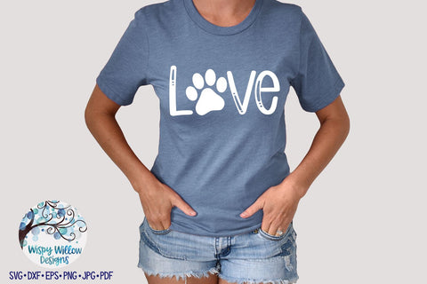 Paw Print Love SVG Bundle SVG Wispy Willow Designs 