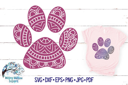 Paw Print Mandala SVG SVG Wispy Willow Designs 