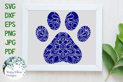 Paw Print Mandala SVG Wispy Willow Designs 