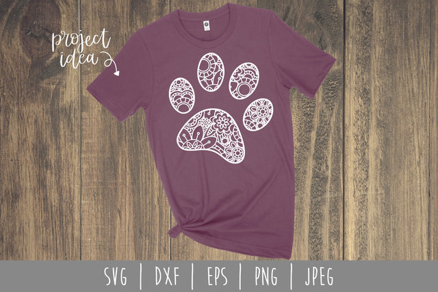 Paw Print Mandala Zentangle SVG SavoringSurprises 