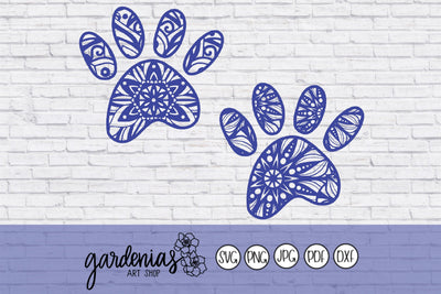 Paw Print Mandalas SVG Gardenias Art Shop 