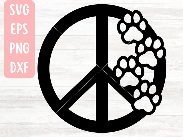 Paw Print Peace Sign SVG Cut File for Cricut or Silhouette, Animal Lover SVG Vector, Digital Download SVG Apple Grove Designs 