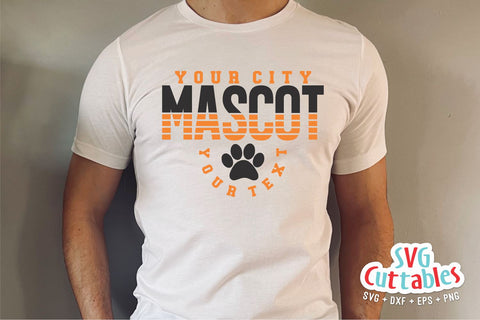 Paw Print Sports svg - Sports Cut File - Sports Template 009 - svg - eps - dxf - png - Silhouette - Cricut - Digital File SVG Svg Cuttables 