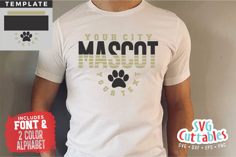 Paw Print Sports svg - Sports Cut File - Sports Template 009 - svg - eps - dxf - png - Silhouette - Cricut - Digital File SVG Svg Cuttables 