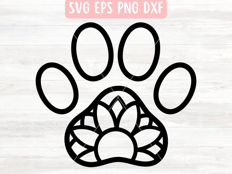 Paw Print Sunflower SVG File for Cricut or Silhouette SVG Apple Grove Designs 
