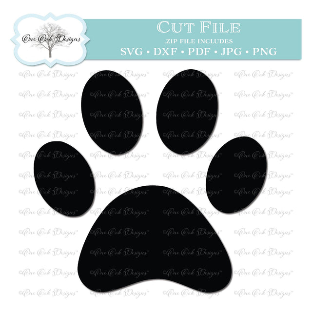 Paw Print SVG One Oak Designs 