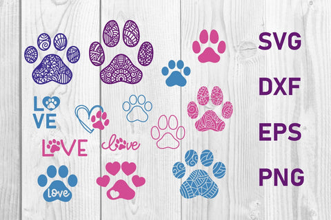 Paw Print SVG, Paw Print Zentangle SVG SVG dadan_pm 