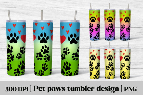 Paw print tumbler | Paw tumbler wrap Sublimation Svetana Studio 