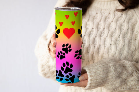 Paw print tumbler | Paw tumbler wrap Sublimation Svetana Studio 