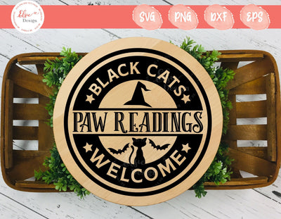 Paw Readings Black Cats Welcome - SVG, PNG, DXF, EPS SVG Elsie Loves Design 