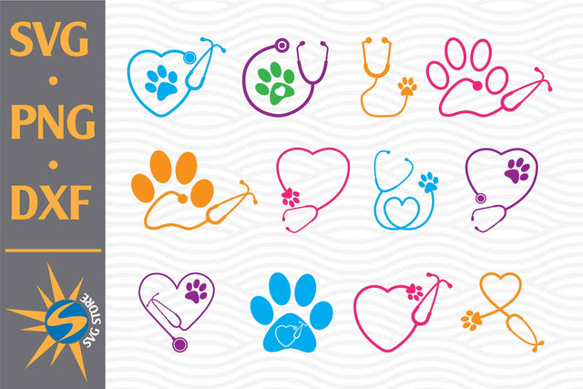 Paw Stethoscope SVG, PNG, DXF Digital Files Include SVG SVGStoreShop 