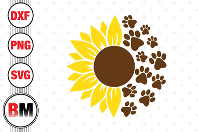Paw Sunflower SVG, PNG, DXF Files SVG BMDesign 