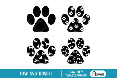 Paw Svg Bundle SVG Pinoyart Kreatib