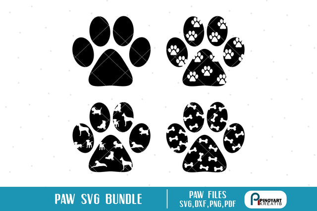 Paw Svg Bundle SVG Pinoyart Kreatib