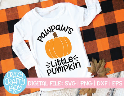 Pawpaw's Little Pumpkin | Fall Family Quote | Kids SVG Cut File SVG Crazy Crafty Lady Co. 