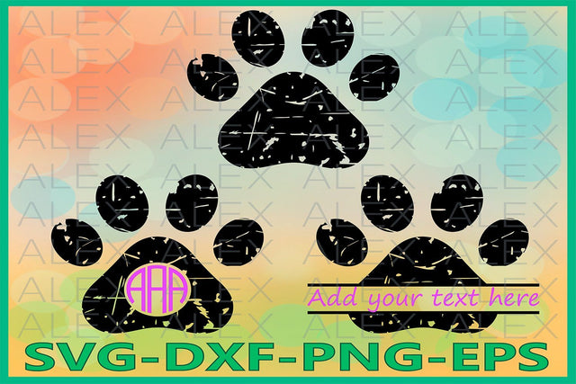 Paws Grunge Svg, Dog Paws SVG AlexSVGStudio 