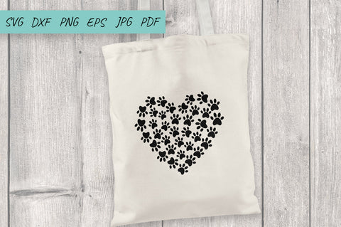 Paws Print Heart SVG, Paw SVG, Paw Prints SVG, Cat Paw SVG SVG Irina Ostapenko 