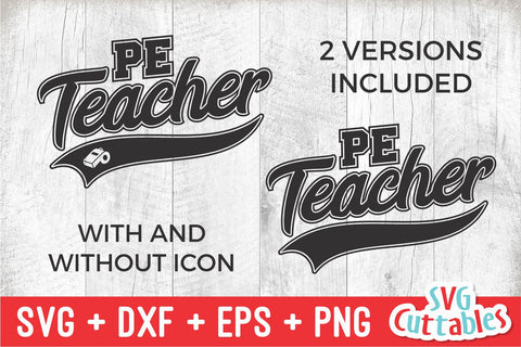 PE Teacher svg - Teacher svg - Occupation - Swoosh - svg - dxf - eps - png - Cut File - Silhouette - Cricut - Digital Download SVG Svg Cuttables 