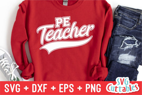 PE Teacher svg - Teacher svg - Occupation - Swoosh - svg - dxf - eps - png - Cut File - Silhouette - Cricut - Digital Download SVG Svg Cuttables 