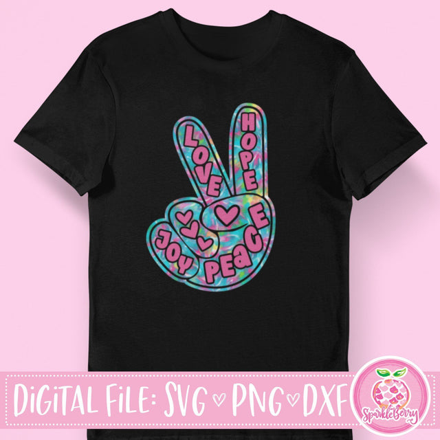 Peace and Love Hand SVG SparkleBerry 