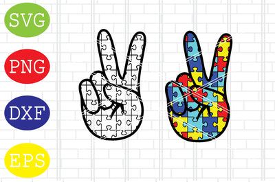 Peace Autism Svg, Autism Puzzle Svg, Autism Love Svg, Png, Eps, Dxf Files SVG DigitalSvgFiles 