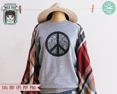 Peace Cactus SVG file, Cactus cut file, Desert Scene svg, Cactus Scene svg, Mountain Scene svg, Peace Sign svg, Boho svg, Cactus png file SVG Wild Pilot 