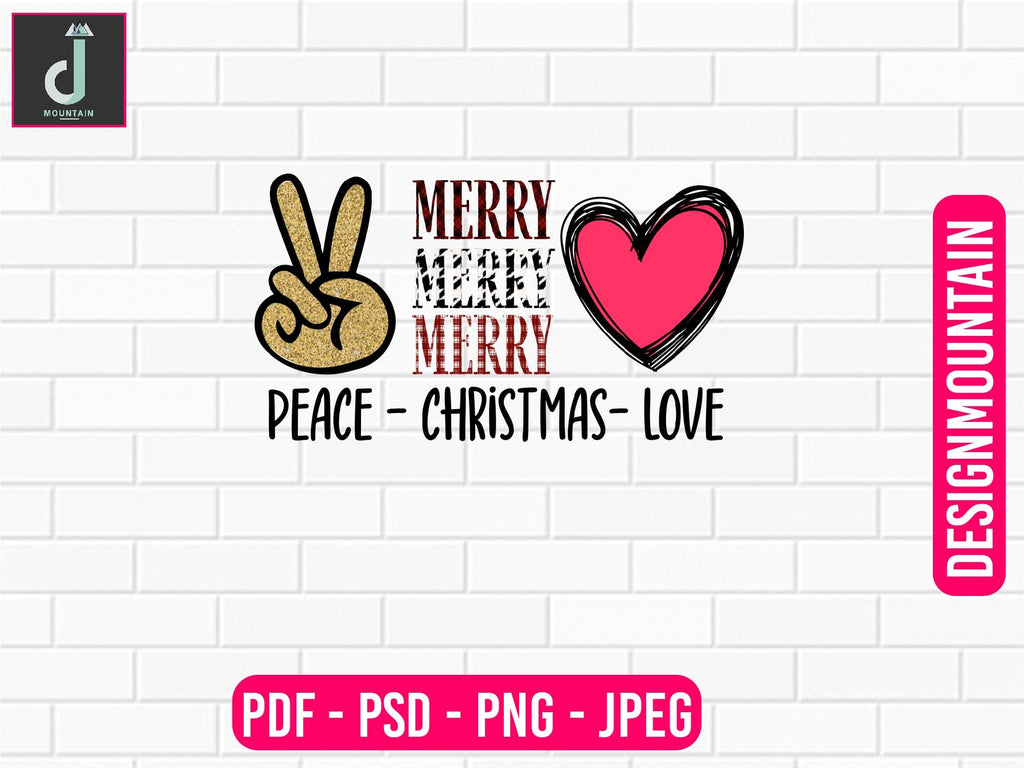 Peace Christmas love png, Christmas Bundle Png, Merry Christmas Png ...