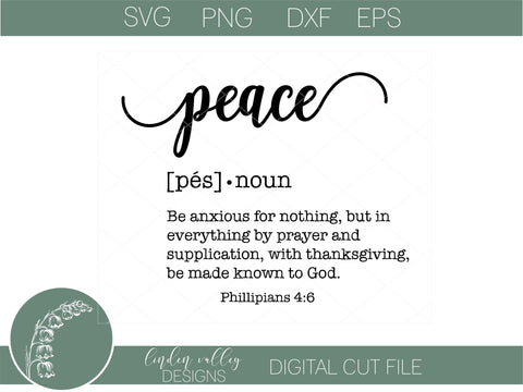 Peace Definition Typography SVG SVG Linden Valley Designs 