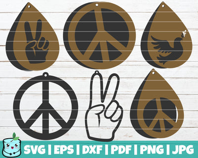 Peace Earrings SVG MintyMarshmallows 