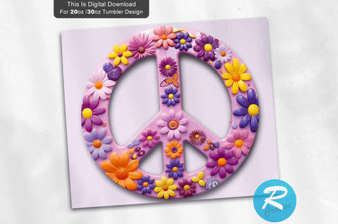 Peace Floral 20 oz / 30 oz Tumbler PNG Sublimation Regulrcrative 