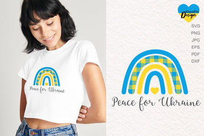 Peace for Ukraine SVG Boho Rainbow SVG Klava P 