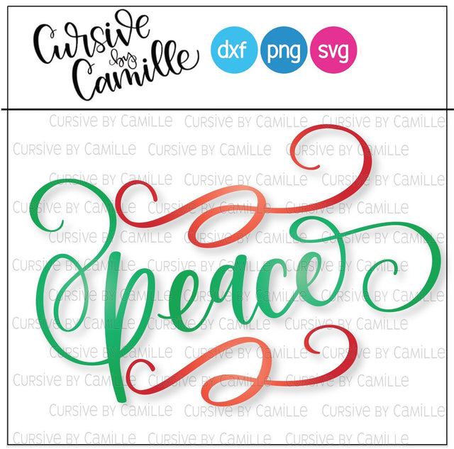 Peace Hand Lettered Cut File SVG SVG Cursive by Camille 