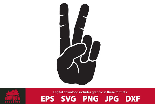 Peace Hand Sign Gesture SVG Cutting File & Clipart SVG Bow Wow Creative 