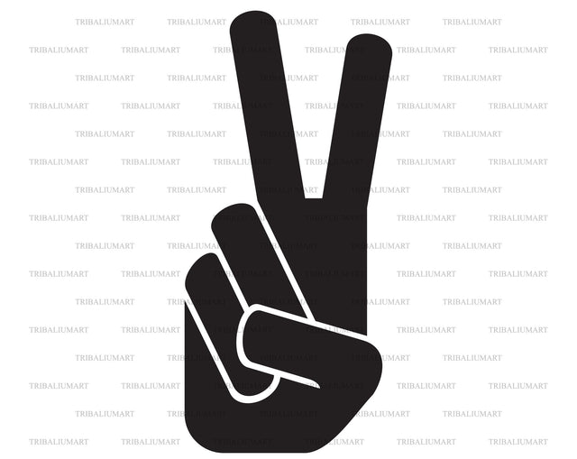 Peace Hand Sign SVG TribaliumArtSF 
