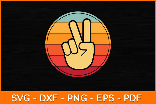 Peace Hand Vintage Retro Svg Design SVG artprintfile 