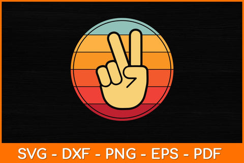 Peace Hand Vintage Retro Svg Design SVG artprintfile 