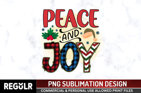 Peace & joy Sublimation PNG, Sublimation Christmas Design Sublimation Regulrcrative 