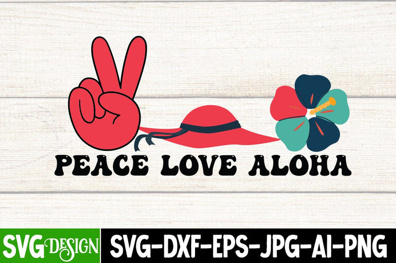 Peace Love Aloha SVG Cut File SVG BlackCatsMedia 
