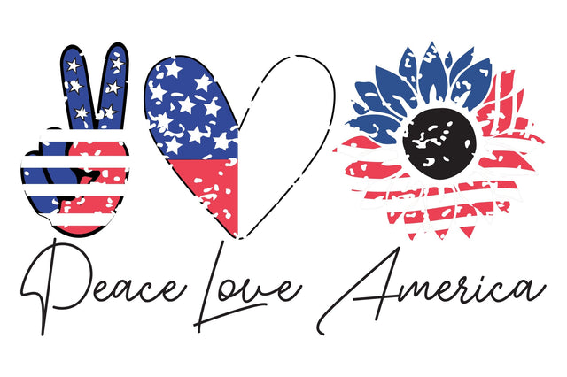 Peace Love America -2 Sublimation Creativeart88 
