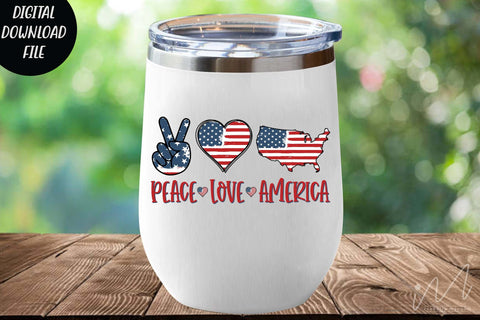 Peace love America png, USA Independents day t shirt png SVG Isabella Machell 