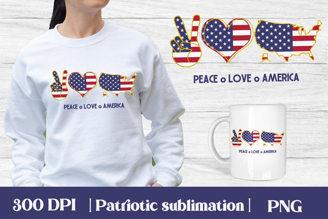 Peace love America sublimation | Patriotic sublimation Sublimation Svetana Studio 