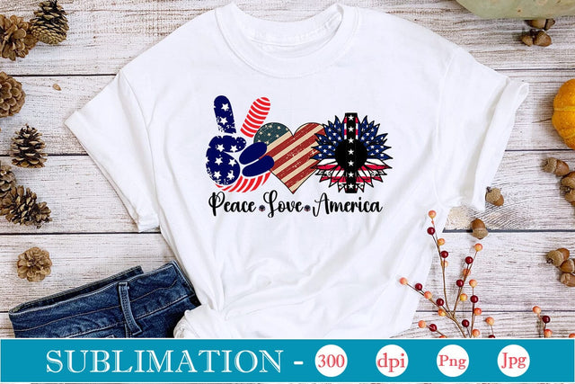 Peace Love America Sublimation SVGs,Quotes and Sayings,Food & Drink,On Sale, Print & Cut Sublimation DesignPlante 503 