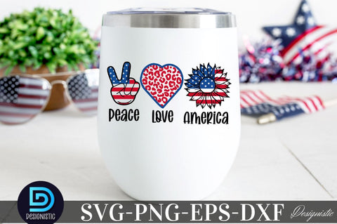 Peace Love America, Sunflower 4th July SVG SVG DESIGNISTIC 