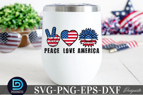 Peace Love America, Sunflower 4th July SVG SVG DESIGNISTIC 