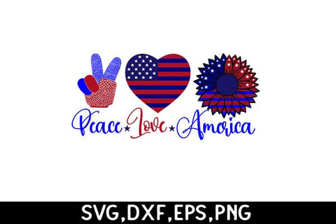 Peace Love America SVG Angelina750 
