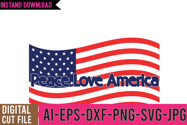 peace love America SVG Cut File SVG BlackCatsMedia 