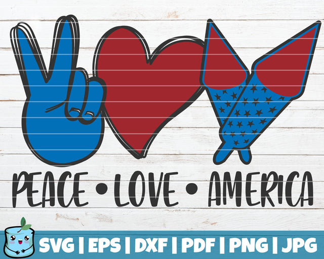 Peace Love America SVG MintyMarshmallows 